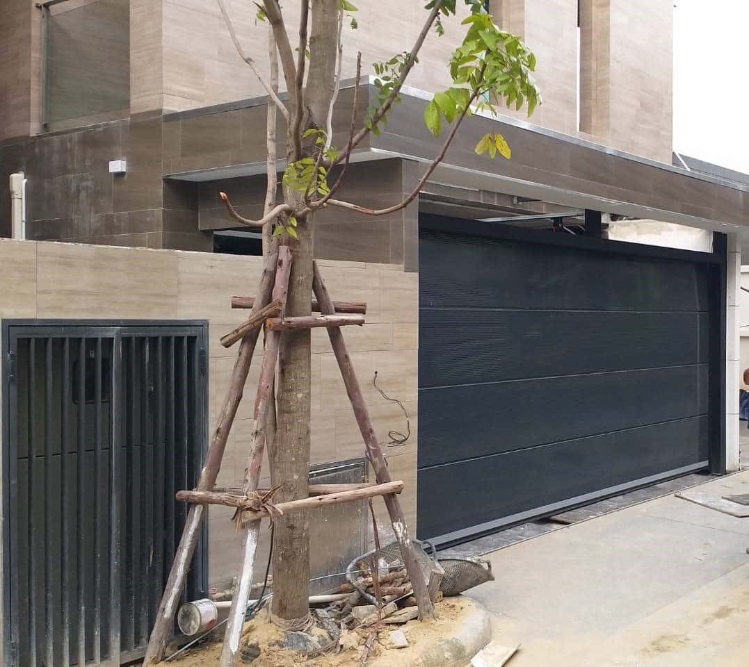 Installation photo of Garage Doors for Single House in Bangkok by OZ DOOR