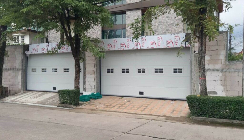 Installation photo of Garage Doors for Single House in Bangkok by OZ DOOR