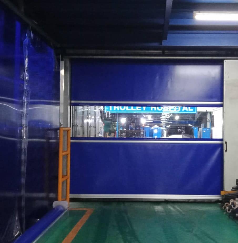 ภาพผลงานติดตั้งประตูไฮสปีด รุ่น Standard สำหรับโรงงานอุตสาหกรรม ที่ชลบุรี โดย OZ DOOR (4)