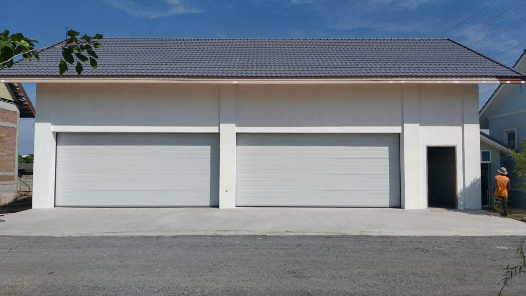 Installation photo of Garage Doors for Single House in Pathum Thani by OZ DOOR
