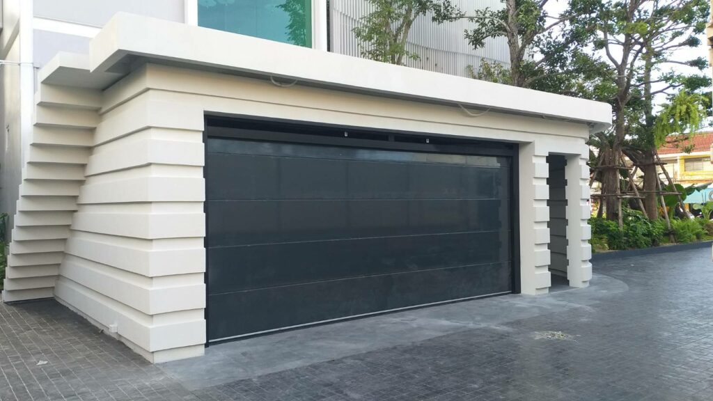 Installation photo of Garage Doors for Single House in Songkhla by OZ DOOR