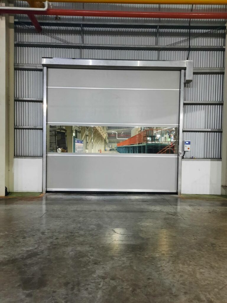 Stainless high speed door ประตูม้วน PVC