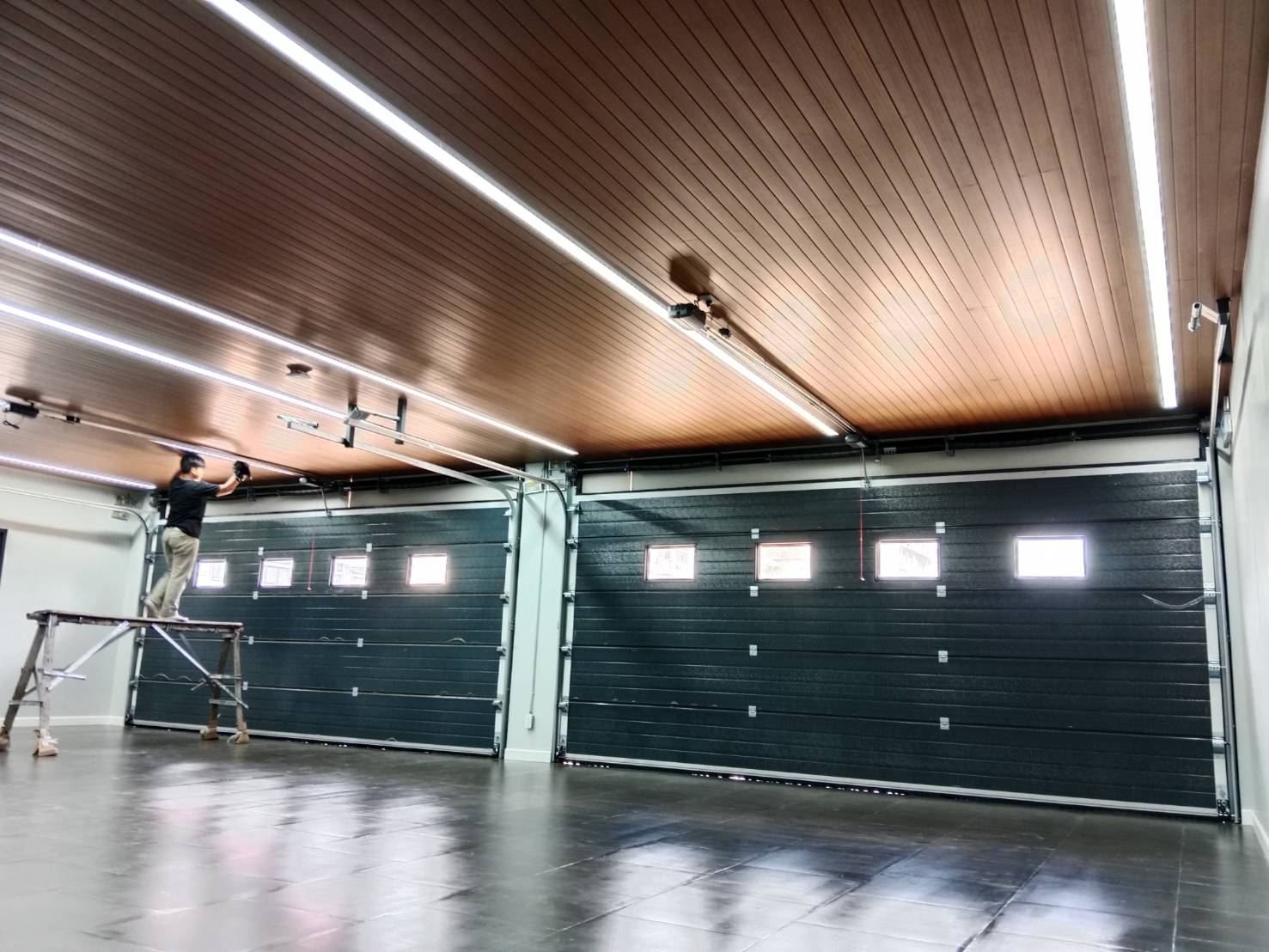 Installation photo of Garage Doors for Single House in Bangkok by OZ DOOR