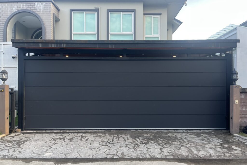 Installation photo of Garage Doors for Single House in Chiang Mai by OZ DOOR