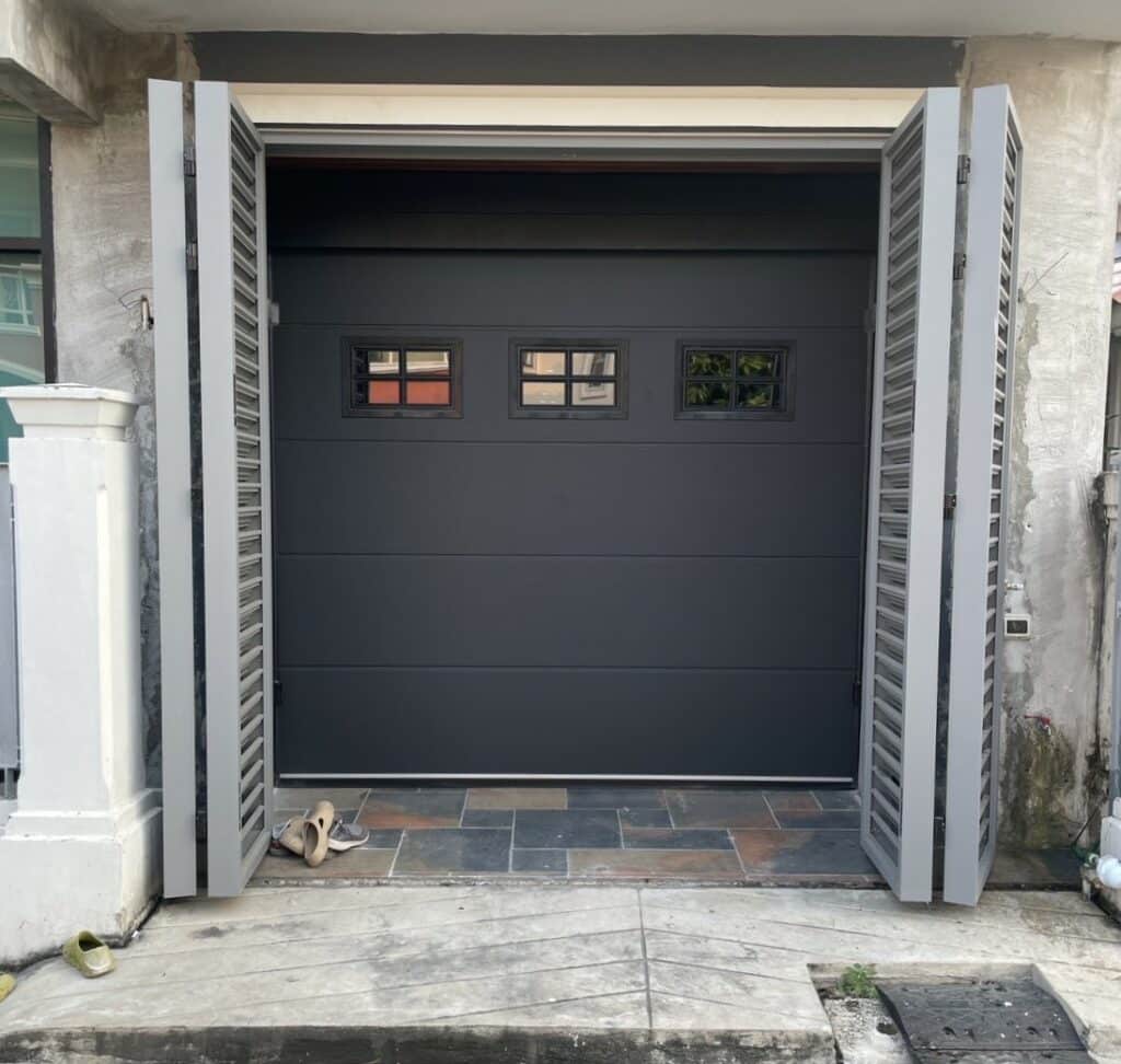 Installation photo of Garage Doors for Single House in Bangkok by OZ DOOR