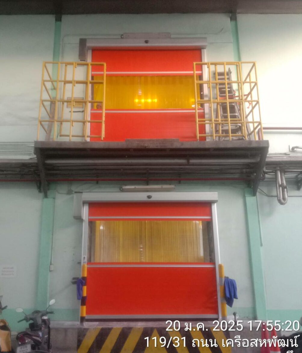 ภาพผลงานติดตั้งHigh Speed door สำหรับโรงงานอุตสาหกรรม ที่ระยอง โดย OZ DOOR
