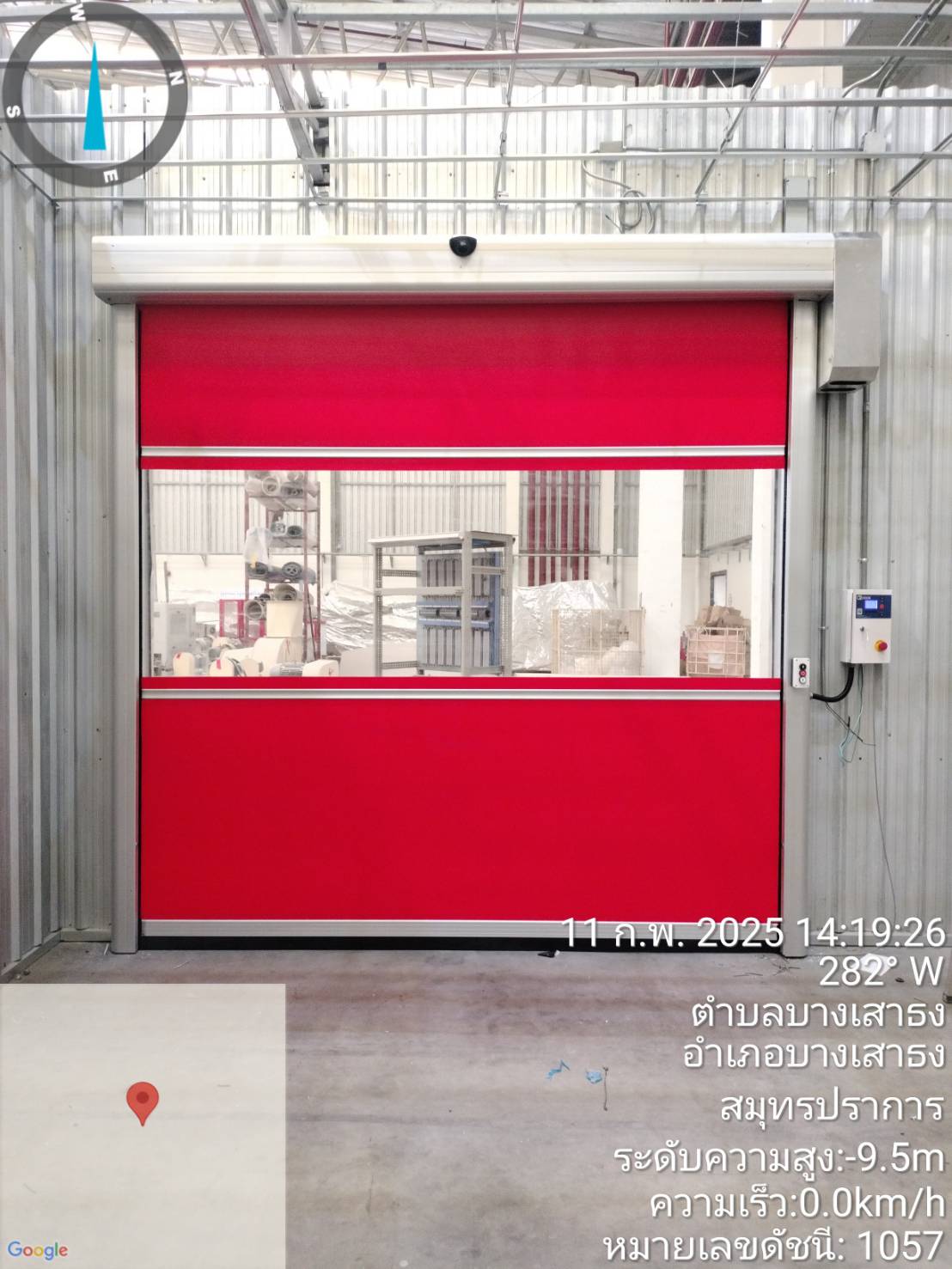 ภาพผลงานติดตั้งประตูไฮสปีด รุ่น Standard สำหรับโรงงานอุตสาหกรรม ที่สมุทรปราการ โดย OZ DOOR
