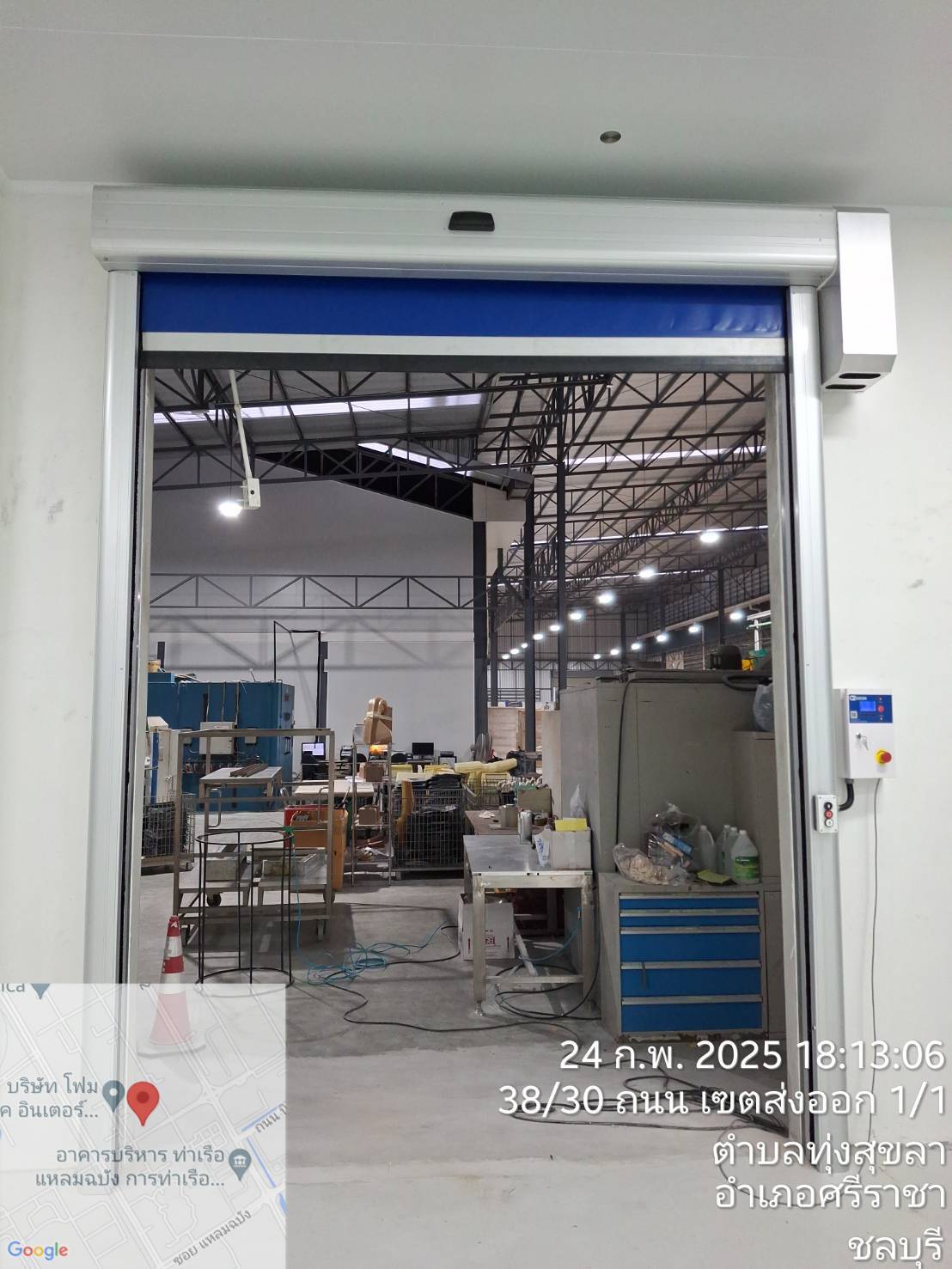 ภาพผลงานติดตั้งประตูไฮสปีด รุ่น Standard สำหรับโรงงานอุตสาหกรรม ที่พระนครศรีอยุธยา โดย OZ DOOR (15)