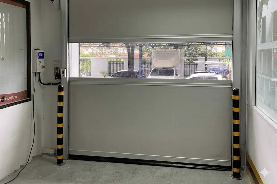 Steel guard post for door frame protection