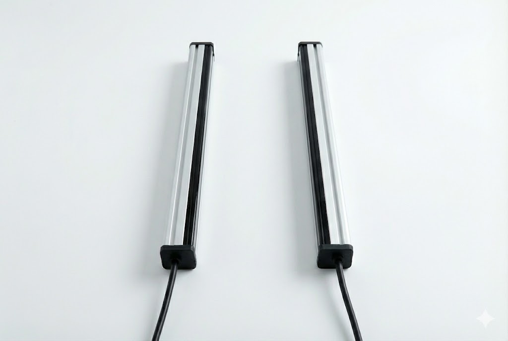 Full height light curtain safety sensor for industrial door