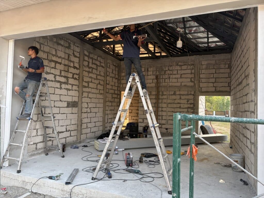 Installation photo of Garage Doors for Single House in Chonburi by OZ DOOR (14)