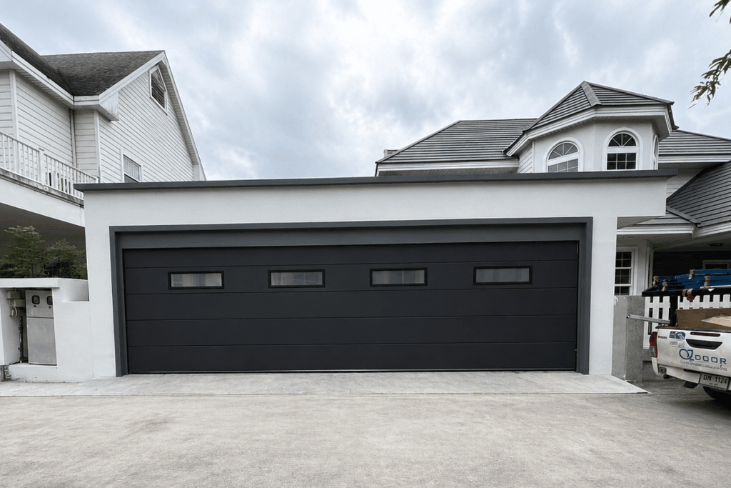 Installation photo of Standard Garage Door for Single House in Bangkok by OZ DOOR