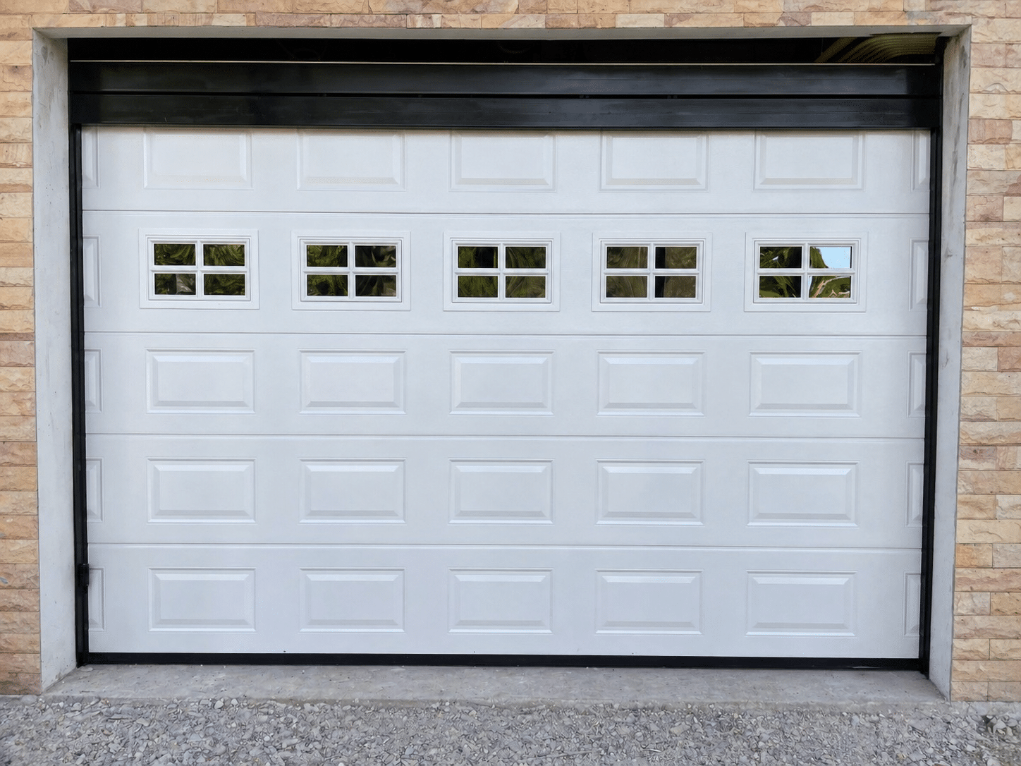 Installation photo of Standard Garage Door for Single House in Phetchabun by OZ DOOR