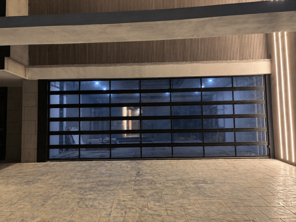 Installation photo of Full View Garage Door for Single House in Bangkok by OZ DOOR