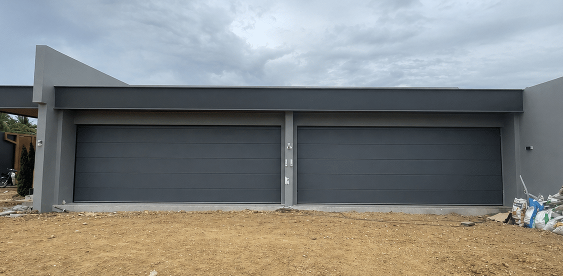 Installation photo of Standard Garage Door for Single House in Phetchaburi by OZ DOOR