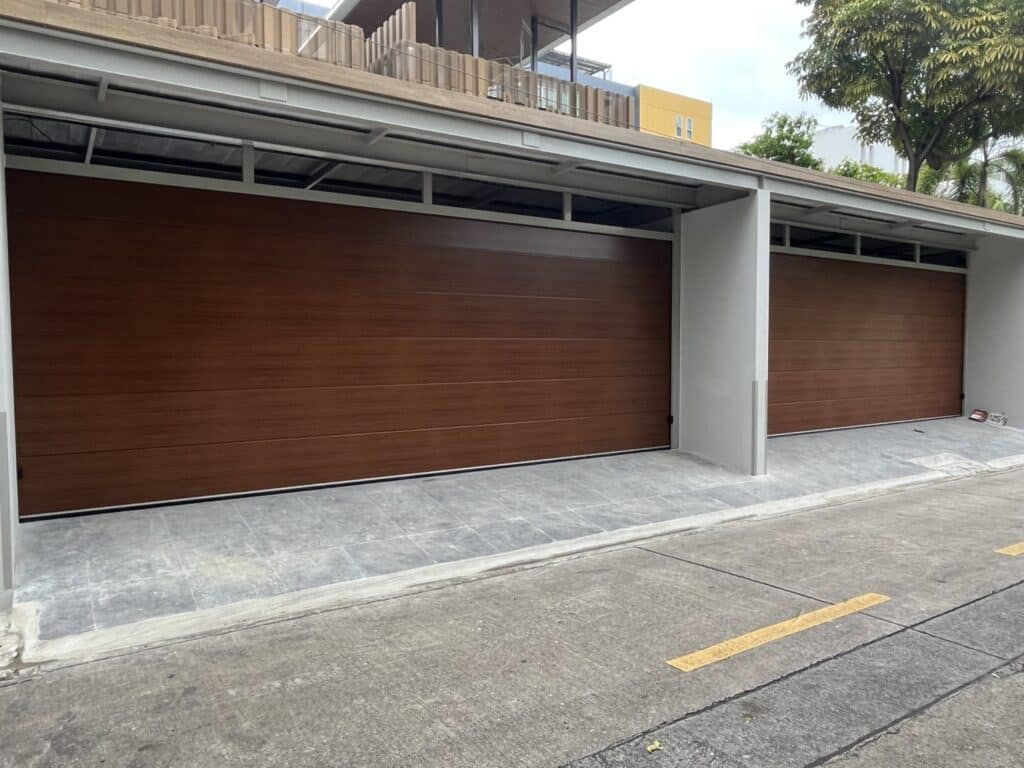 Installation photo of Standard Garage Door for Single House in Bangkok by OZ DOOR
