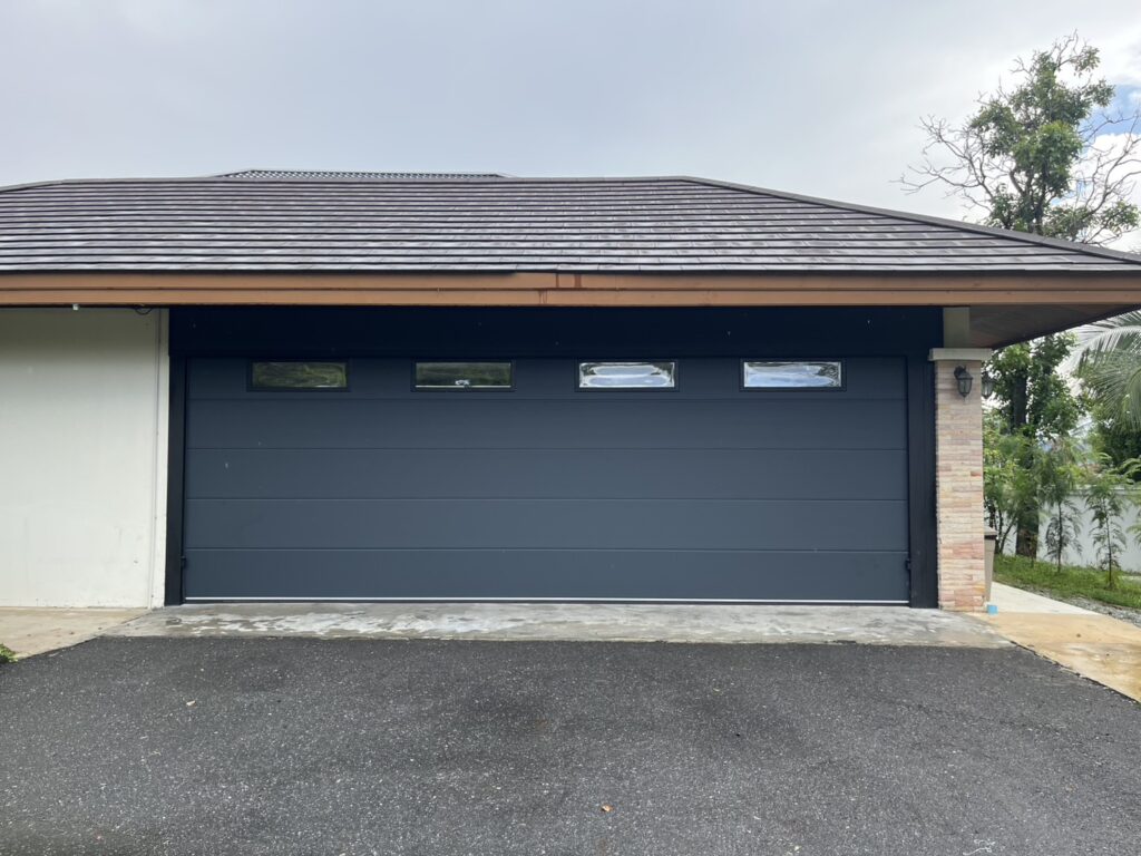 Installation photo of Standard Garage Door for Single House in Chonburi by OZ DOOR