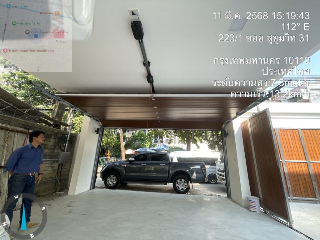 Installation photo of Standard Garage Door for Single House in Bangkok by OZ DOOR (5)