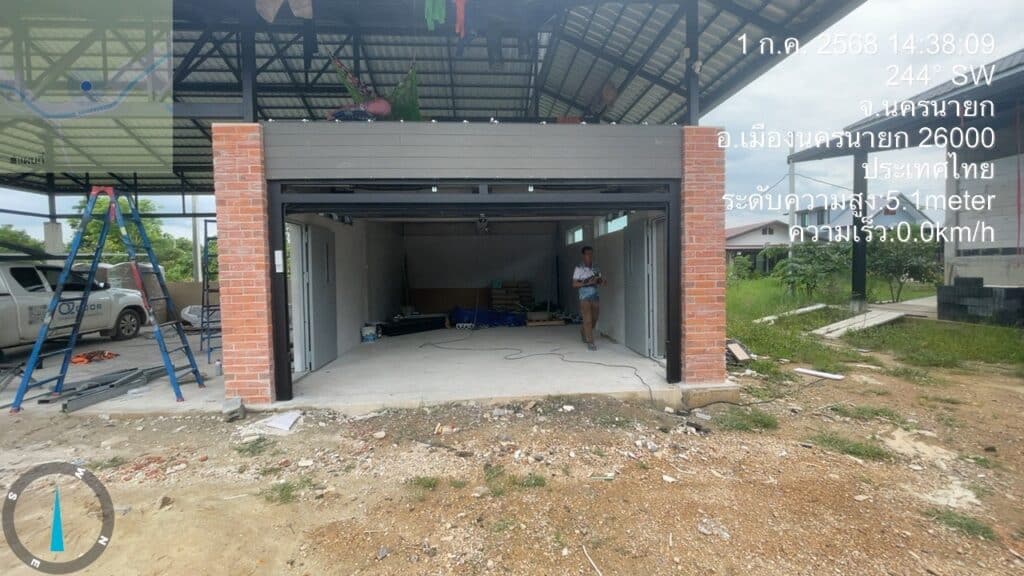 Installation photo of Standard Garage Door for Single House in Nakhon Nayok by OZ DOOR (6)