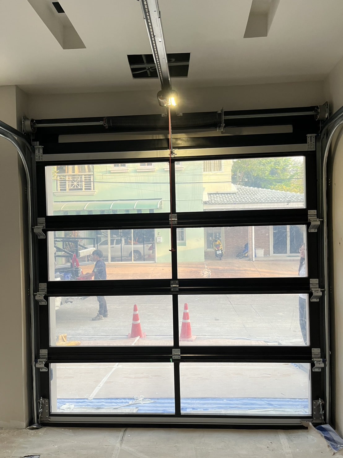 Installation photo of Garage Doors for Single House in Bangkok by OZ DOOR