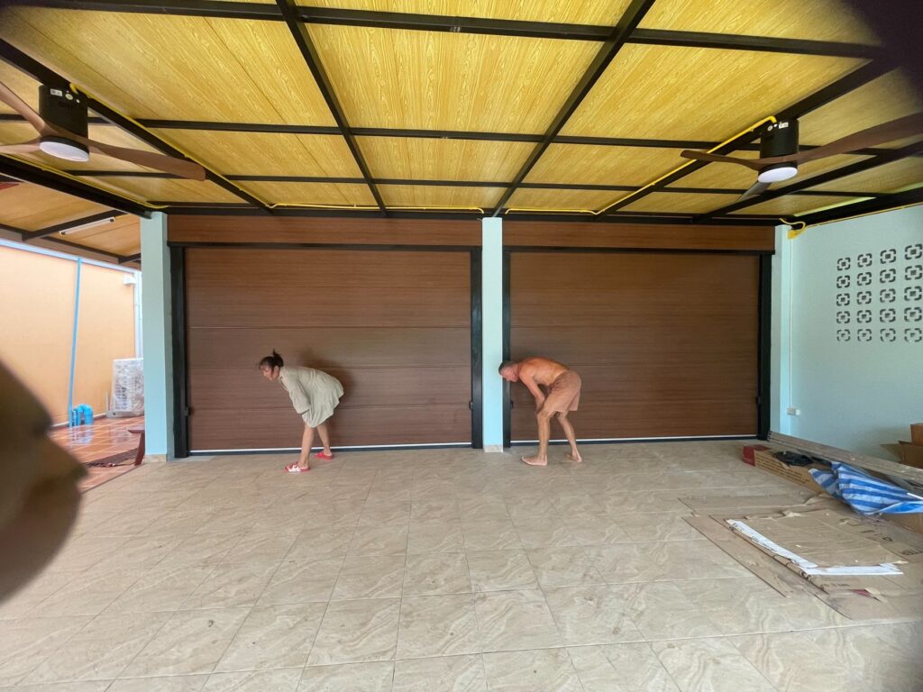 Installation photo of Standard Garage Door for Single House in Trat by OZ DOOR (3)